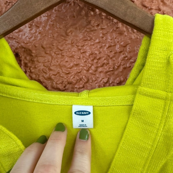 Old Navy Oversized Lightweight V-Neck Tunic Lime Real Estate Hoodie Size Medium - Picture 2 of 7